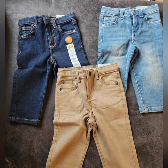 Jumping Beans set of three pairs of jeans/pants size 12 month NWT - Picture 1 of 8